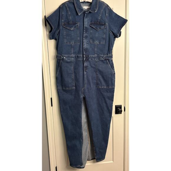 Good American Sz 5X Indigo Denim Maxi Dress Fit For Success - Picture 1 of 8
